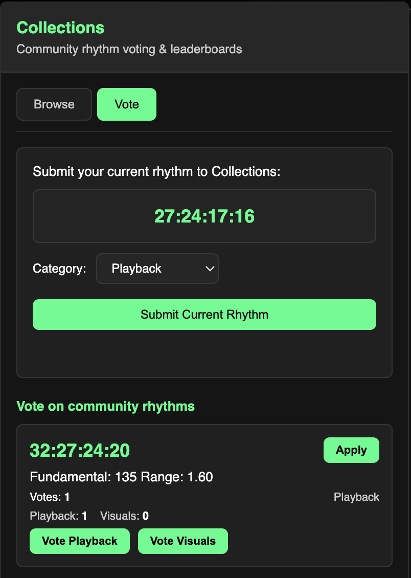 Collections vote interface