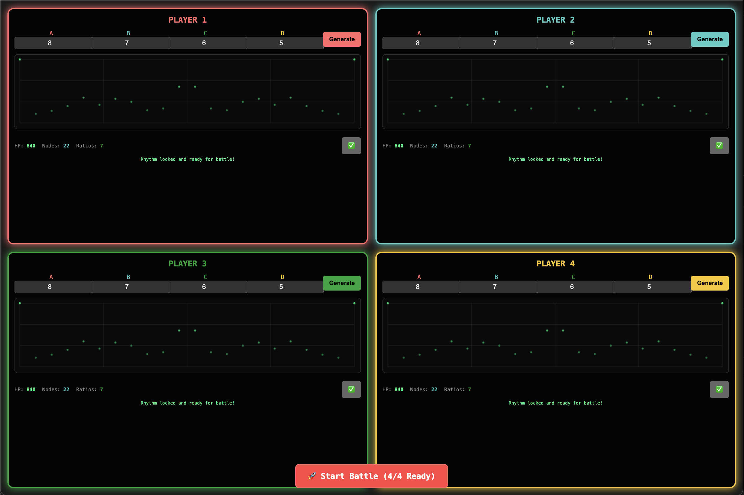 Collider Battle player creation screen