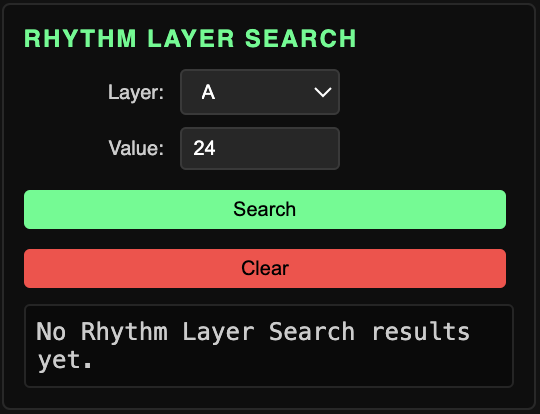 Rhythm Layer Search interface