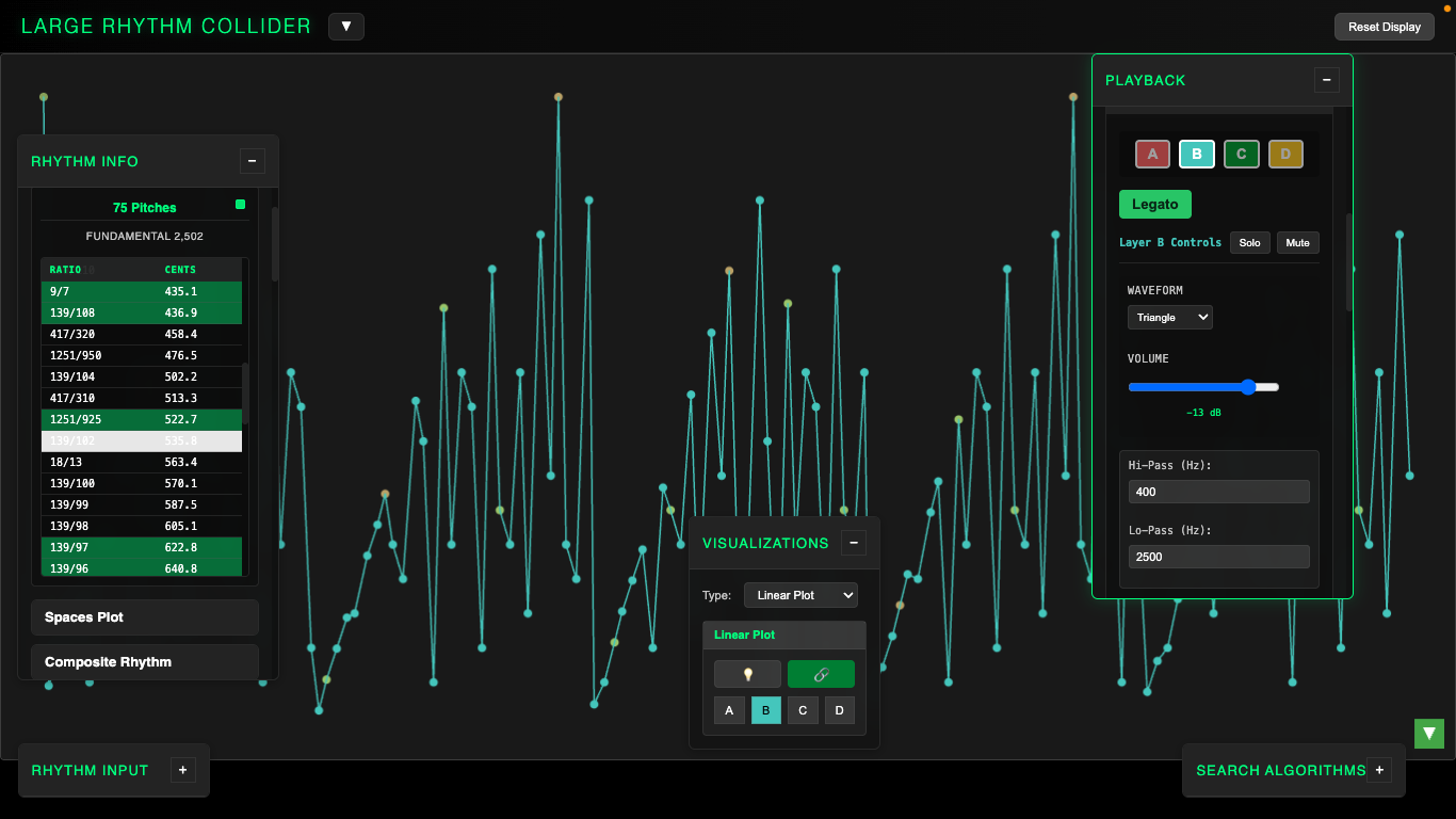 Large Rhythm Collider visuals