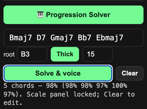 Progression Solver panel