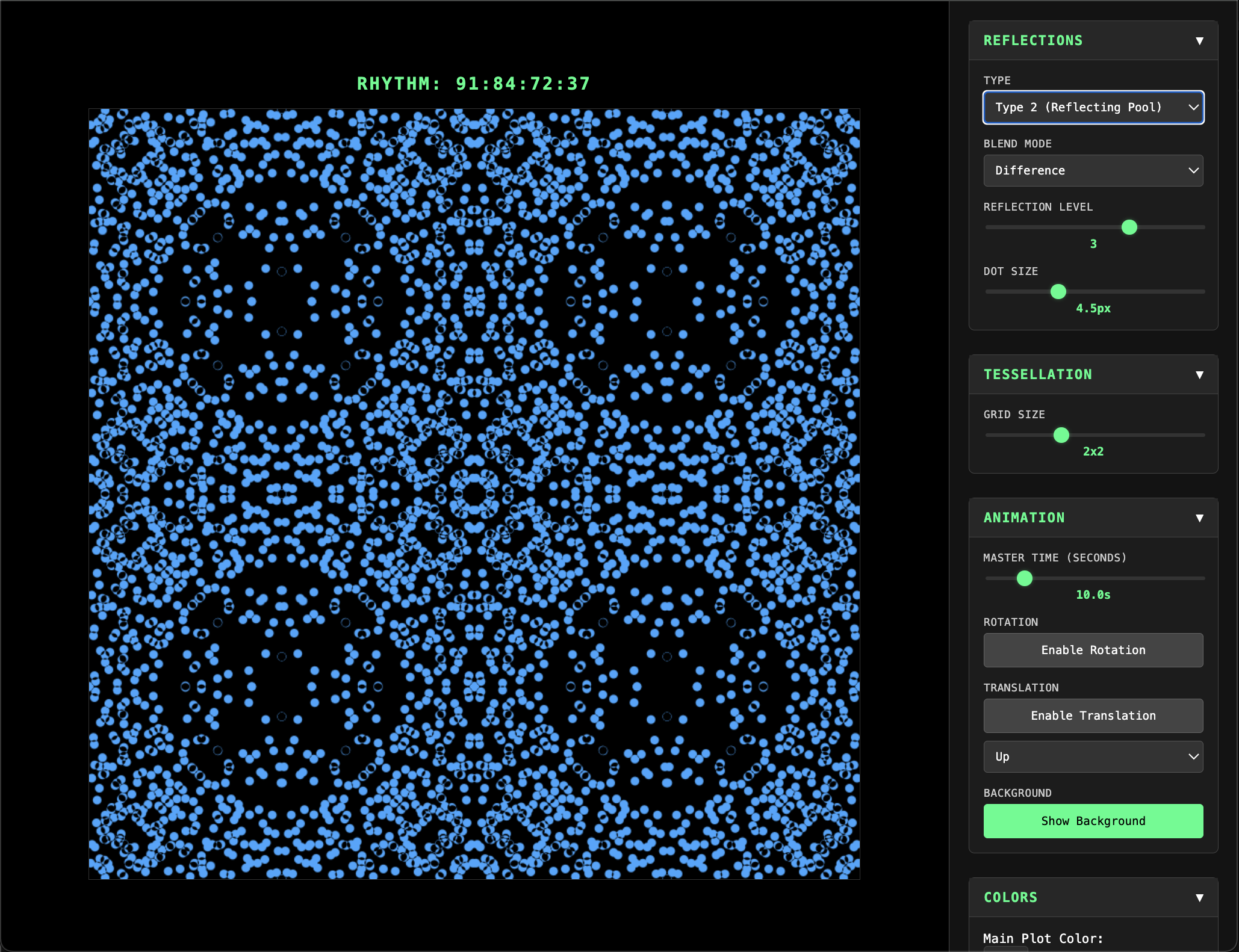 Reflections mandala visualization